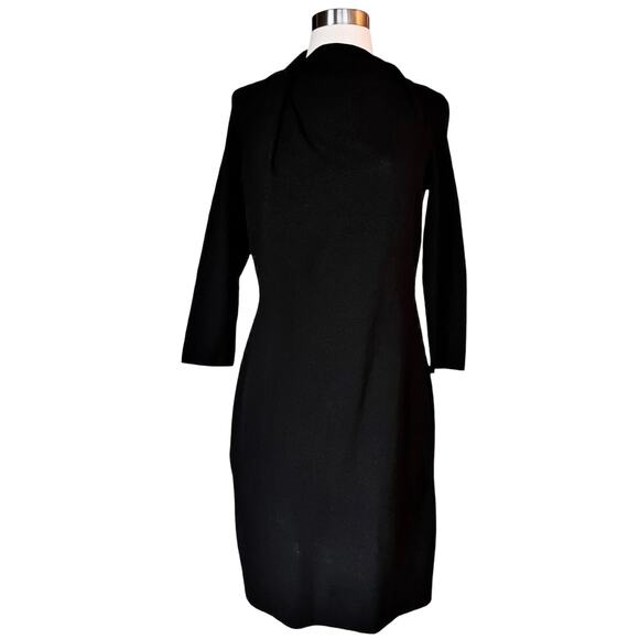 GIORGIO ARMANI Black Jersey Dress High Neck 3/4 Sleeves IT 44 Italy Medium 8 EUC - Picture 1 of 10